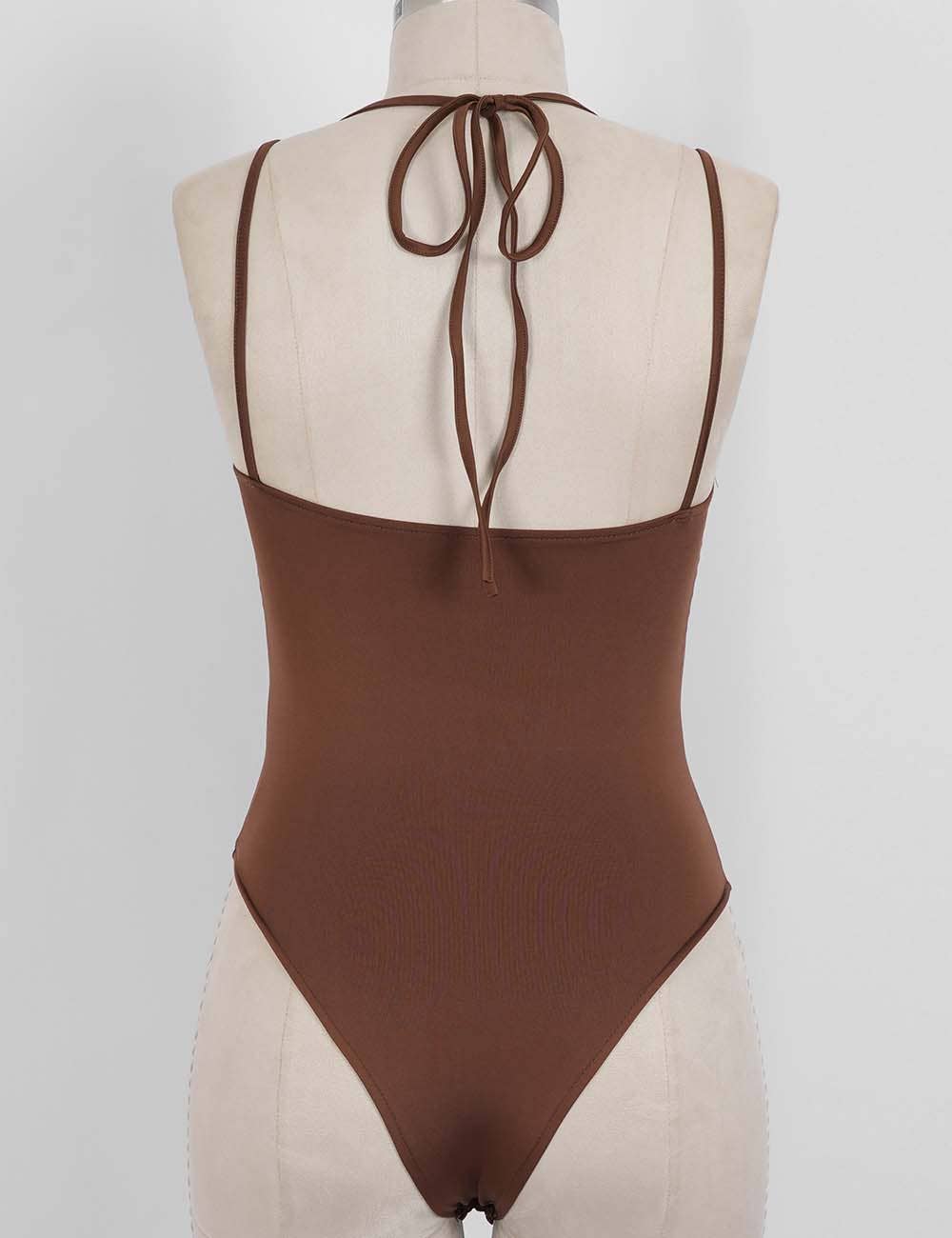 Ladies Lace Backless Spaghetti Strap Bodysuit