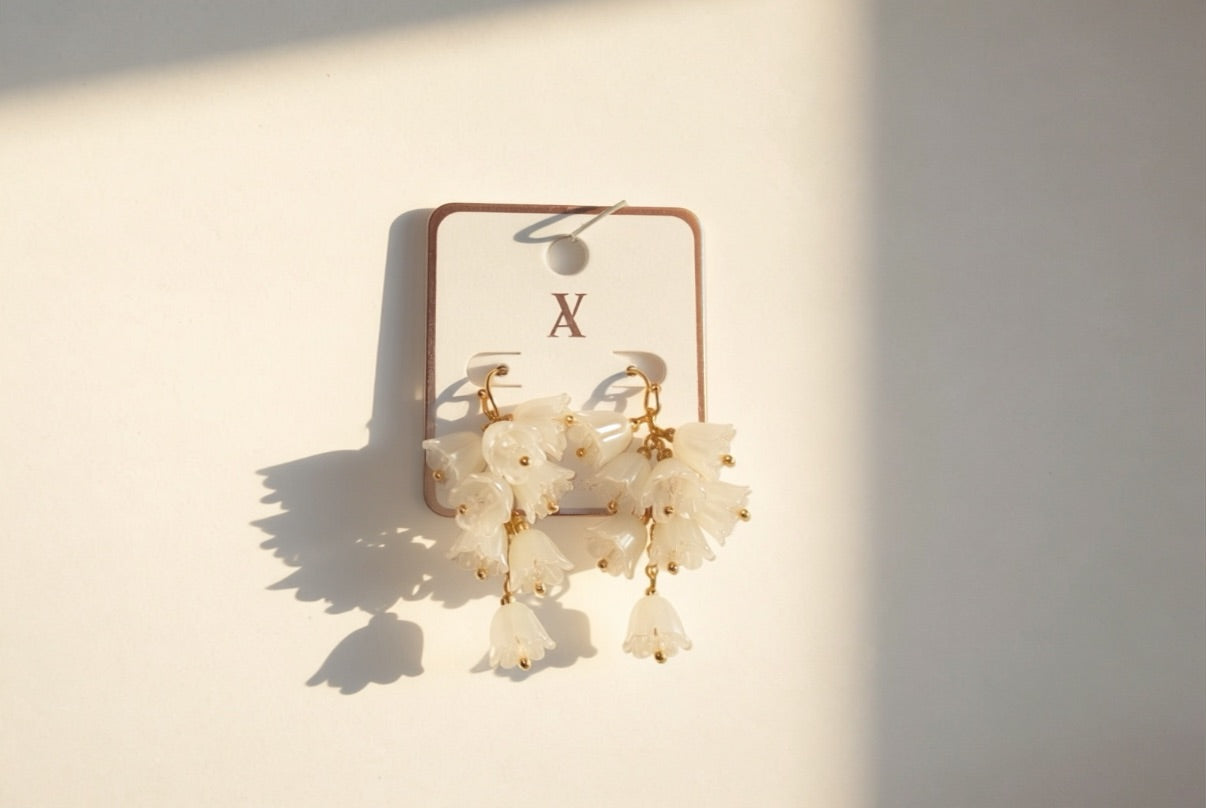 Pearl Flower Dangle Earrings