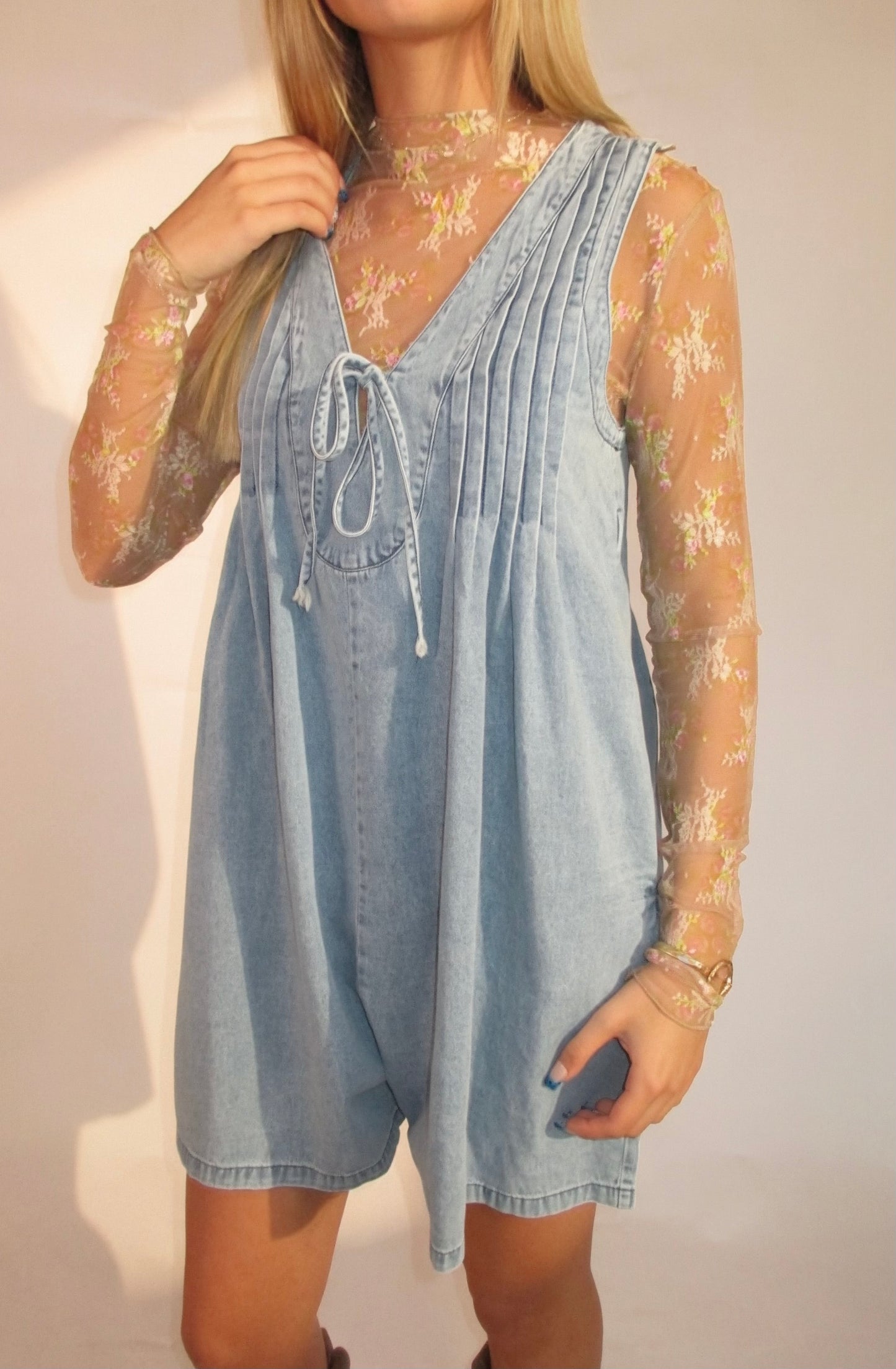 Sheer floral layering top