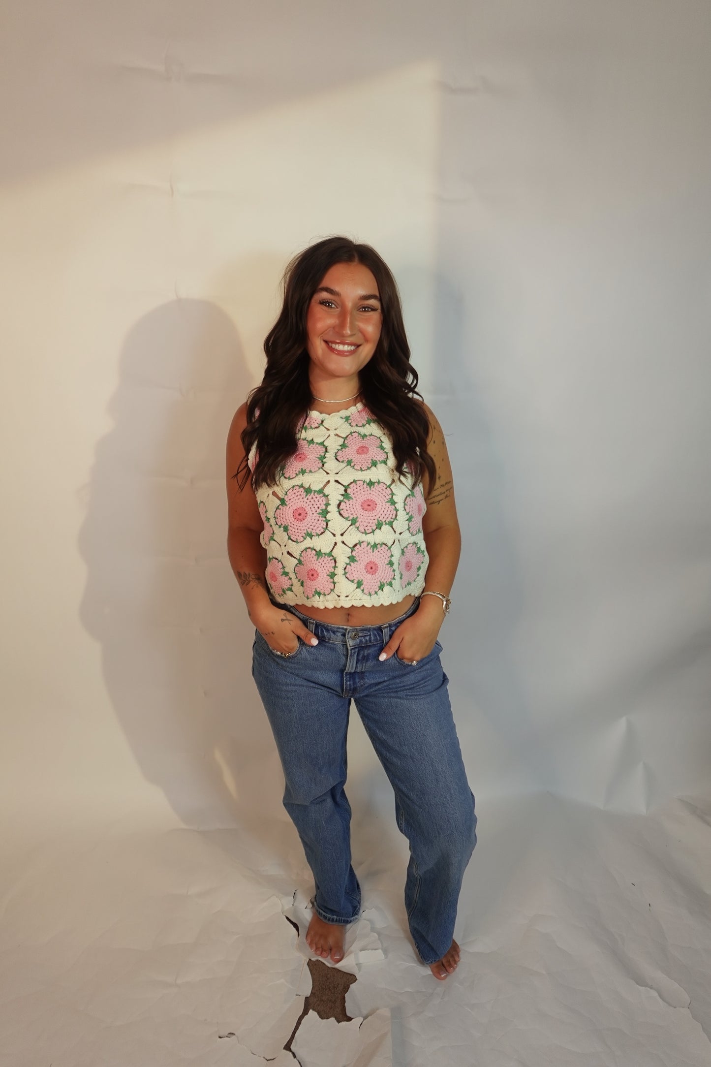 Floral Crochet Tank Top