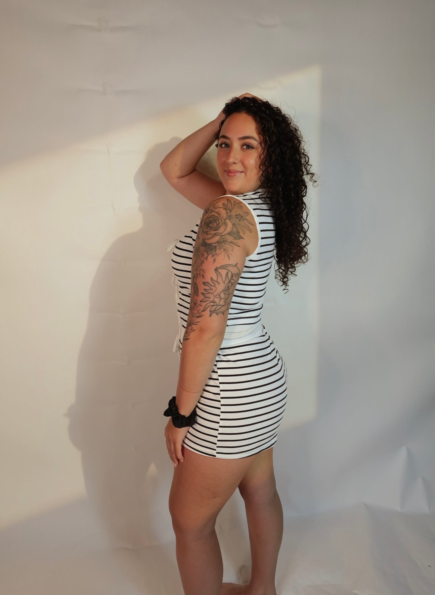 Women’s Striped Tie Front Sleeveless Top and Shorts Set Casual Summer Lounge 2pcs Outfit
