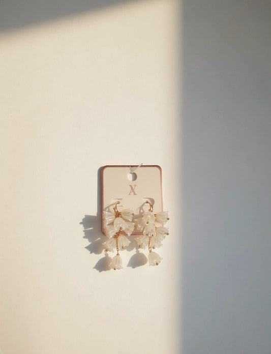 Pearl Flower Dangle Earrings