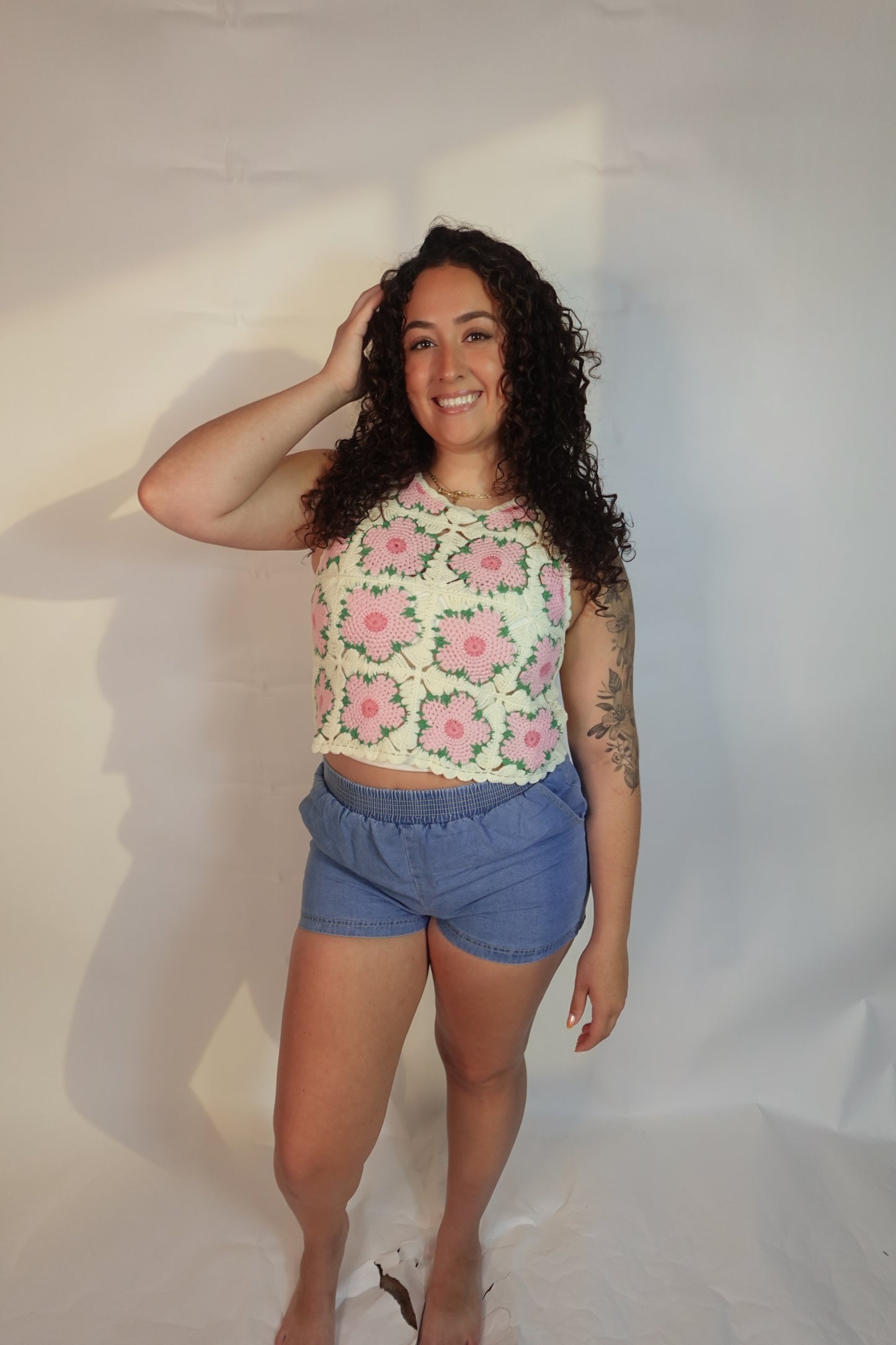 Floral Crochet Tank Top