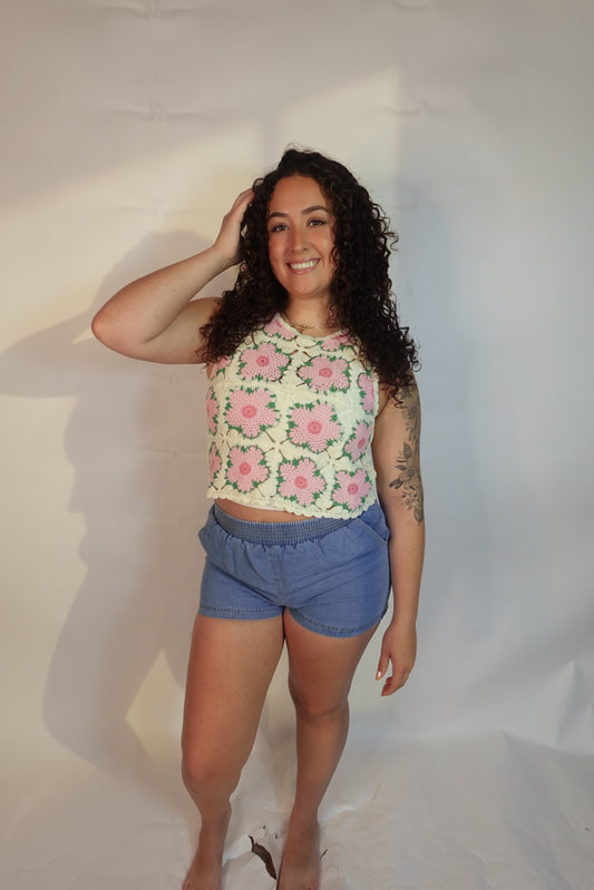 Floral Crochet Tank Top