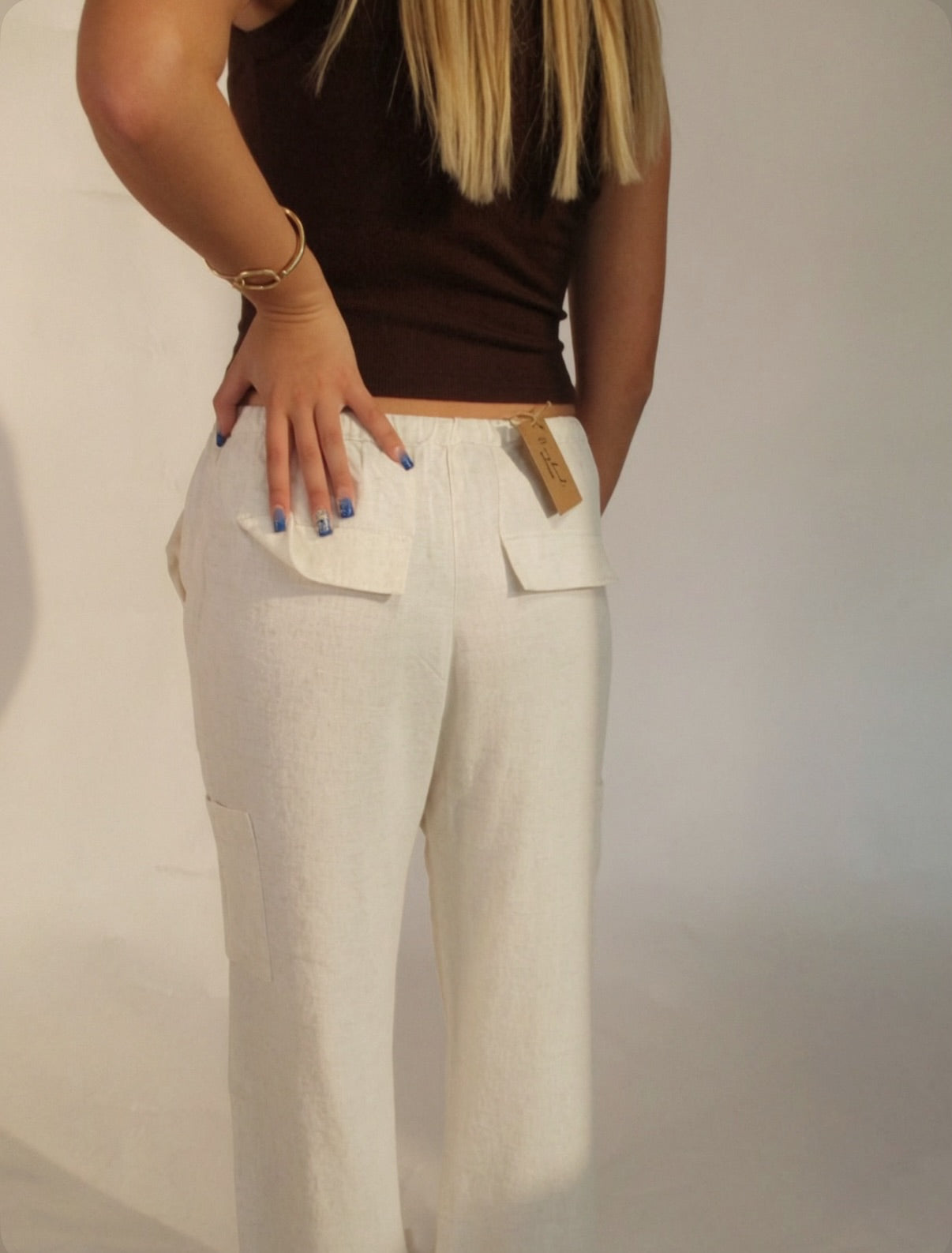 Linen pull on pants