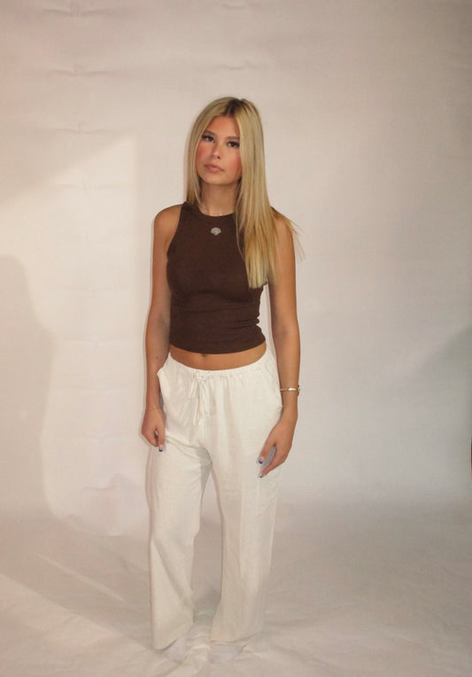 Linen pull on pants